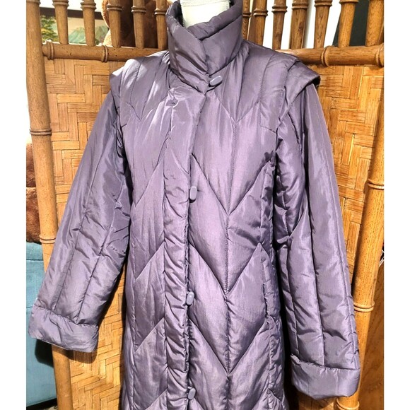 Vintage 80’s Avant Garde Japan Down Mod Space Age Puffer long Coat Maxi sz 8 M - Picture 11 of 13
